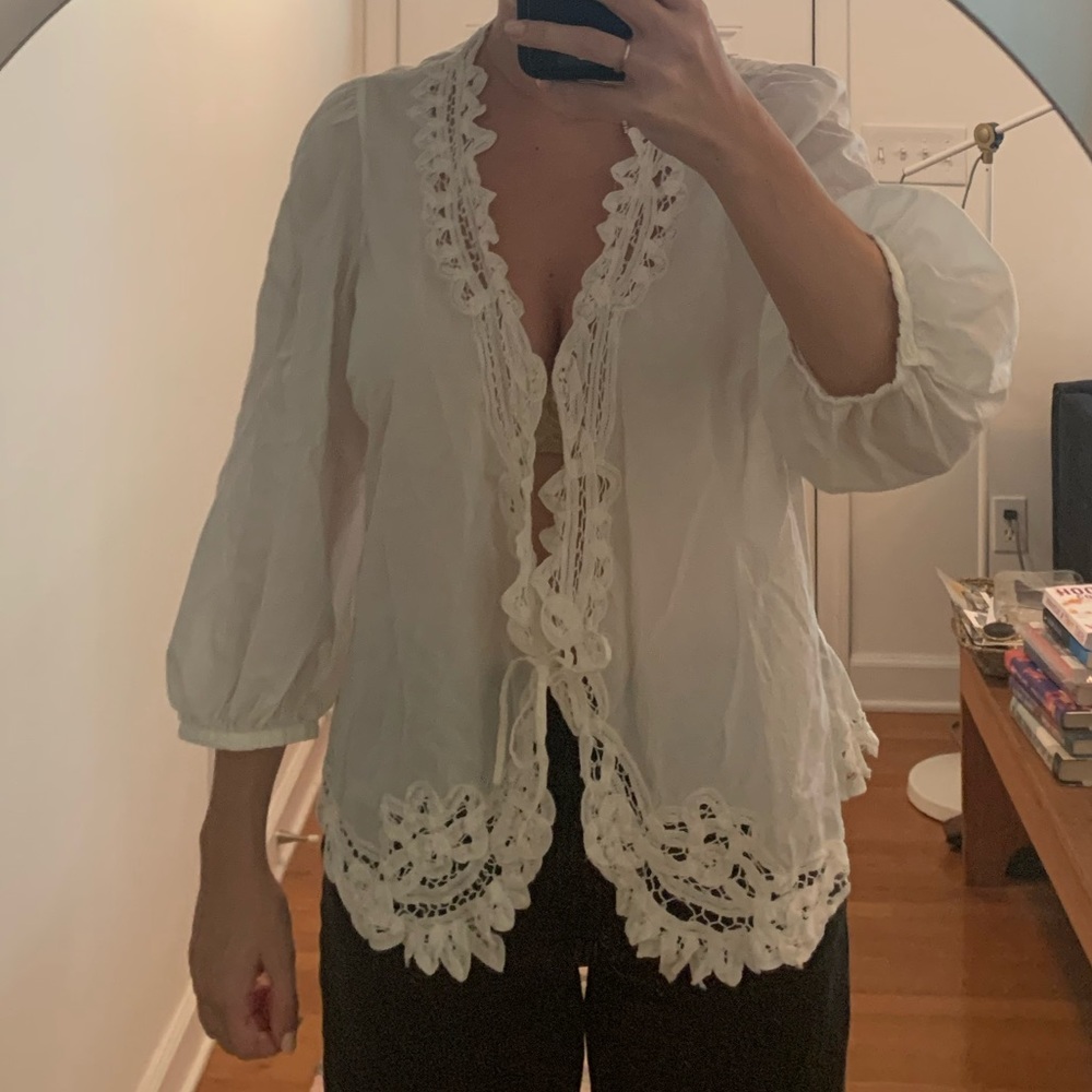Ralph Lauren Jeans Vintage Lace Wrap Top